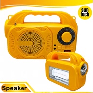 AM-8027 PLUS AM/FM Rechargeable Radio Power Bank Solar Bluetooth Speaker with Antenna and Flashlight