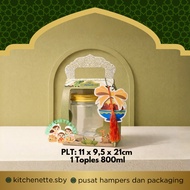 HIJAU EID BOX GREEN MOSS BAG EID AL-FITR DRY CAKE BOX CONTAINS 1 800ml TUBE JAR and 250gr Square Jar
