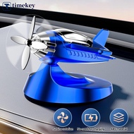 TIMEKEY Solar Powered Drift Plane Car Perfume Rotating Aircraft Ornament Vehicle Interior Decoration