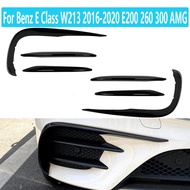 Front Bumper Splitter Spoiler Fog Light Canard For Mercedes-Benz E Class W213 2016-2020 E200 260 300