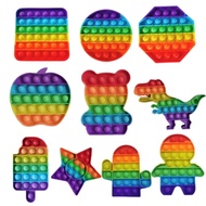 Pop Sensory Toys Rainbow Dinosaur Fidget Toys Children Push Its Kawaii Autism Needs Squishy Stress Reliever Toys Aнтистресс