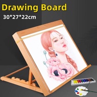 French TableTop Easel Sketch Wood Stand แบบพกพาศิลปินไม้ Easels มัลติฟังก์ชั่ร่างภาพวาดกล่องปรับ Adj