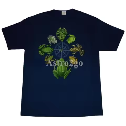 Frog Circle Amphibian Science Nature T-Shirt 100% Cotton O-Neck Summer Short Sleeve Casual Mens T-sh
