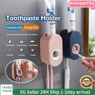 [SG Seller] Automatic Toothpaste Holder Wall Mounted Squeezer Push Automatic Hole Free Brushing Past
