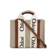 Chloe Woody tote bag 新款帆布小號兩用托特包/平行輸入/ 焦糖咖色