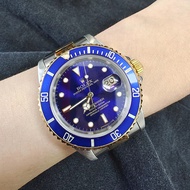 9.5 New ROLEX ROLEX Submariner Series Automatic Mechanical Men's Watch 16613 Gold Blue