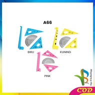 RB-A66 15cm Plastic Ruler Set of 4 School and Office Stationery - A66, 4IN1biru