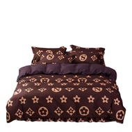 Luxury Brown Flower Bedding Duvet Cover Pillowcase Full King Queen Twin Size Set