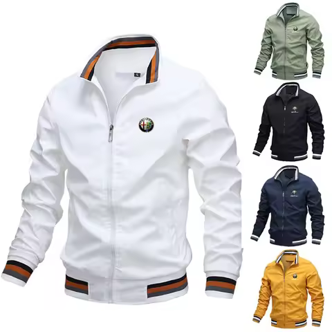 2026 Hot Alfa Romeo Autumn Winter Men's Stand Collar Casual Zipper Jacket Outdoor Sports Coat For Al