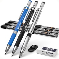 Nicpro 11 Pieces 2mm Mechanical Pencil Set 3 PCS Carpenter Drafting Pencil 2.0 mm for Art Drawing Wr