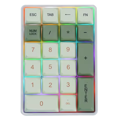 K21 Wireless Mechanical Keyboard,21-Key, BT/2.4Ghz/USB-C Connection, Colourful Lighting, Full Key Ho