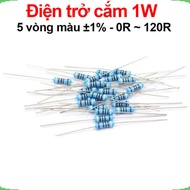 (50 pieces) Plug-in resistor 1W 5 color rings ±1% - value 0R to 120R