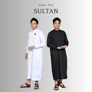 Gamis jubah pria gamis sultan manset premium terbaru putih hitam pakaian muslim pria