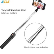 ECLE Tongsis Bluetooth Tripod 3in1 Remote Selfie Stick Integrated