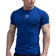 Gymshark Cross-border Explosions Running Sports Training Fitness T-shirt Mens Round Neck American Ti