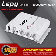 Terapik Lepy LP-838 Mini Stereo Amplifier Subwoofer (Silver)
