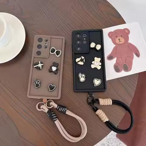 Bear Heart Lanyard Soft Phone Case For OPPO Reno 13 12 11 10 8 9 7 6 5 4 Lite 3 Pro 8T 8Z 7Z 6Z 5Z 2