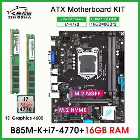 B85 M-K Motherboard processor and memory kit core i7 4770 CPU 16GB ddr3 PC RAM placa mae lga 1150 mo