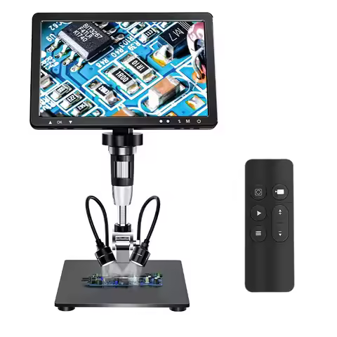 1500X Digital Zoom Continuous Microscopes 10.1" IPS LCD HDMI Microscope 1080P Audio Recording Video 