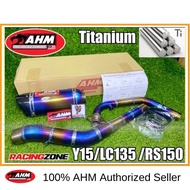 100% AHM M3 Y15 LC135 RS150 Titanium Exhaust Pipe SPR 32mm SZR 35mmAHM Racing Y15 ekzos Titanium Car