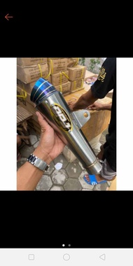 termurah slencer knalpot racing dpj blue cantol sarangan 1/2 suara engker engker 23cm DM 50 kaya dpj