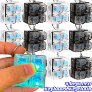 2Pcs 4keys LED Keyboard Keychains - Gifts for Friends, Students - Backpack Hanging Accessories - Str