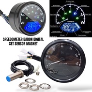 SPEEDOMETER BABON SPEEDO BABON DIGITAL SPIDOMETER DIGITAL BULAT BABON SET SENSOR UNIVERSAL SEMUA MO
