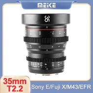 Meike 35mm T2.2 Large Aperture Prime MF Manual Focus Cine Lens For Fuji XF Canon RF Olympus Panasoni