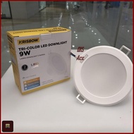 KRISBOW Triluz Lampu LED Downlight 3 Warna Cahaya 9 Watt 4 Inch