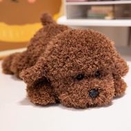 JOJO CASTLE 33/38/48cm Kawaii Lying Teddy Dog Plush Toys Magnetic Buckle on Feet Dog Dolls Stuffed L