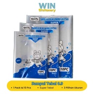 Sampul Buku Tulis Paket Plastik OPP Tebal 0,9mc Sticker Walito
