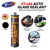 V-Tech VT-655 Auto Glass Silicone Sealant 310ML – Black / Sealant Silikon Cermin Kereta 310ML – Hita