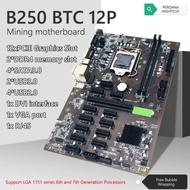 B250 BTC 12P Mining Motherboard Kit 12x PCI Express DDR4 Memory Miner Board