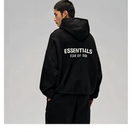 1:1！Original Label FOG Double Line Essentials FW24 Back Letter Printed Hooded Fleece Sweatshirt Hood