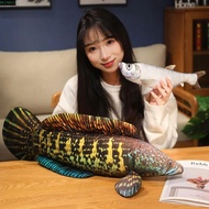 MXMIO Simulation Fish Plush Pillow, Perch Grouper Cartoon Fish Plush Toy, Fish Stuffed Doll PP Cotto