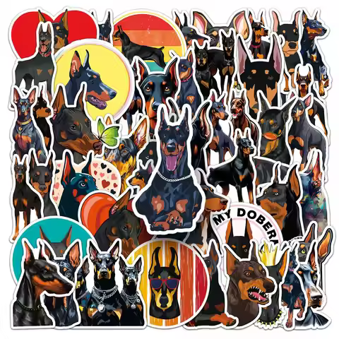 Doberman doodle stickers personalized cartoon dog animal decoration suitcase skateboard stickers