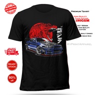 Nissan R34 Skyline godzilla Gojira Paul Walker Fast And Furious Cotton Tshirt