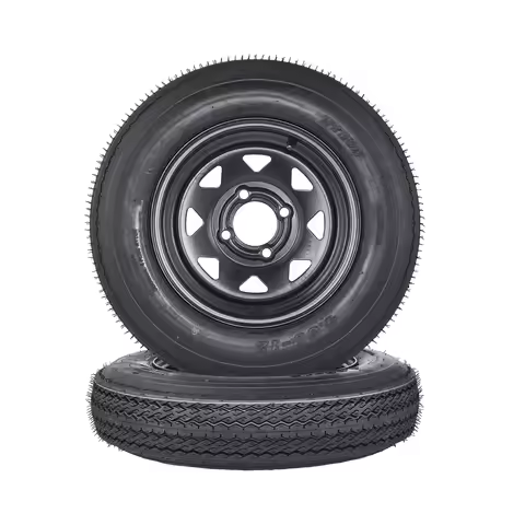 2 Pack 4.80-12 4.80x12 Trailer Tires Rims 5 Lug 4.5 Load Range C 6PR Boat Utility Cargo Camper Wheel