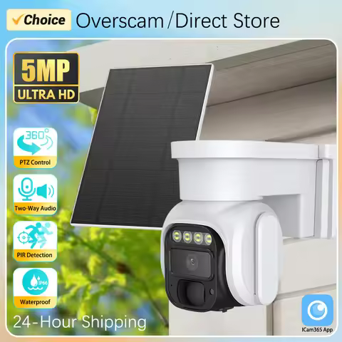 4G SIM Card Solar PTZ IP Camera Outdoor 5MP 2K Security Video Monitor Night Vision Waterproof CCTV I
