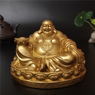 Golden Chinese Laughing Buddha Statues Ornaments Big Maitreya Buddha Sculpture Figurines Home Decora