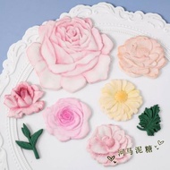 母親女神節玫瑰花朵  牡丹雛菊生日蛋糕翻糖巧克力烘焙硅膠模具