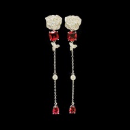 Korean Silver Fashion Red Diamond Earrings