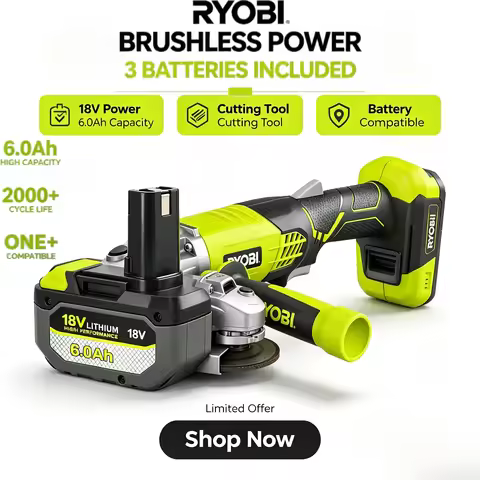 Ryobi 18V Battery 8.0Ah P107 P109 Practical Lithium‑ion Pack Compatible With Ryobi One+ Drill Impact