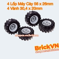 [1 Set] LEGO Technic Tractor and Tractor Wheels Includes 4 56 x 26mm Tires and 4 30.4 x 20mm Rims