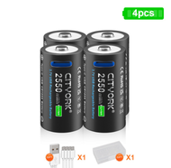 CITYORK CR123A 3.7MWh 16340V แบตเตอรี่ 16350 แบตเตอรี่ลิเธียมไอออนสำหรับไฟฉาย LED RCR123 แบตเตอรี่ +