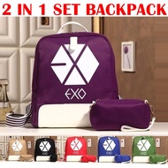 HB3512 K-POP 2 IN 1 SET BACKPACK / PENCIL CASE / SET BAG
