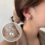 耳环earring 双头珍珠耳钉大珍珠耳钉高级气质S925银针双面珍珠耳饰03.24