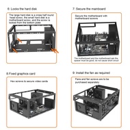 Domary ATX เปิดเคสแชสซีชั้นวางซ้อนกันได้ X79 X99เคสคอมพิวเตอร์เล่นเกมช่องคู่เมนบอร์ด EATX MATX ITX