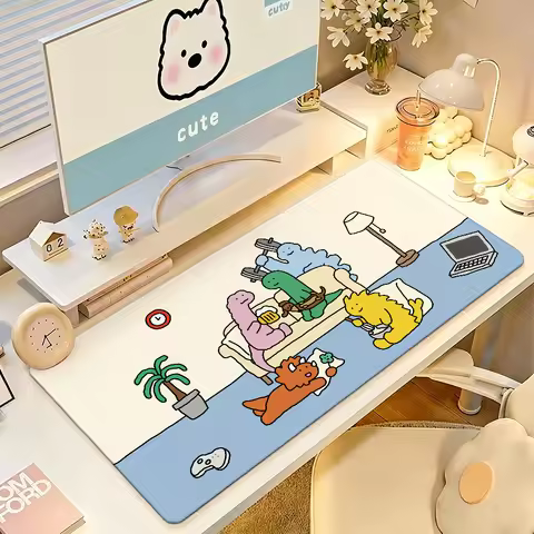 Cartoon Cute J-Joguman Mouse Pad Large Non-Slip Waterproof Mat Stitched Edge Keyboard Pad for Gaming