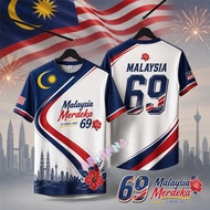2026 Malaysia 69th Independence Day T shirt full sublimation quick dry Jersey Oversized Streetwear M